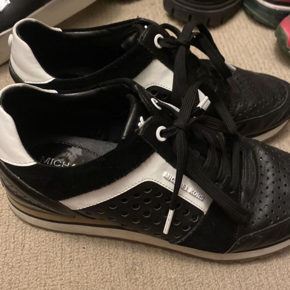 Michael Kors Leather Shoes Sneakers Black